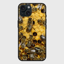 Чехол силиконовый для Apple iPhone 15 матовый Пчела