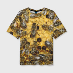 Женская футболка oversize 3D Пчела