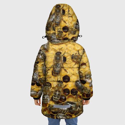 Зимняя куртка для девочек 3D Пчела, цвет черный - фото 4