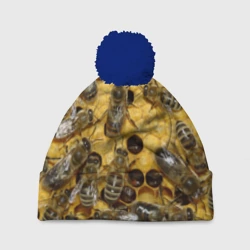 Шапка 3D c помпоном Пчела