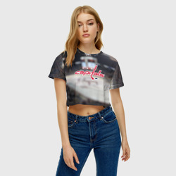 Женская футболка Crop-top 3D Washington Capitals - фото 2