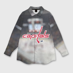 Женская рубашка oversize 3D Washington Capitals