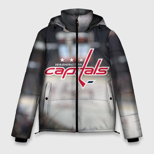 Мужская зимняя куртка с принтом Washington Capitals, вид спереди №1