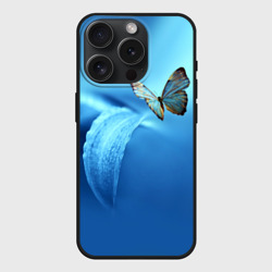 Чехол силиконовый для Apple iPhone 15 Pro Мax матовый Бабочка 2