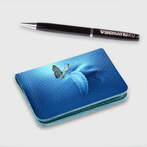 Картхолдер с принтом Бабочка 2, цвет бирюзовый - фото 2