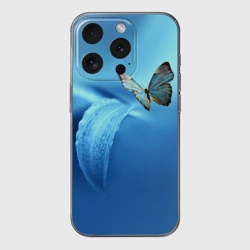 Чехол для iPhone 15 Pro Max силиконовый с защитой камеры Бабочка 2