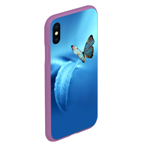 Чехол для iPhone XS Max матовый Бабочка 2, цвет фиолетовый - фото 3