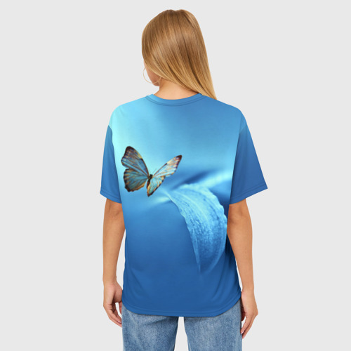 Женская футболка oversize 3D Бабочка 2, цвет 3D печать - фото 4