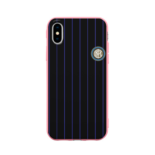Чехол для Apple iPhone X силиконовый матовый Команда \"Интер\" Фото 01 Чехол для Apple iPhone X силиконовый матовый Команда \"Интер\" Фото 01