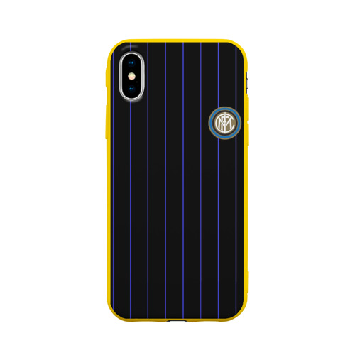 Чехол для Apple iPhone X силиконовый матовый Команда \"Интер\" Фото 01 Чехол для Apple iPhone X силиконовый матовый Команда \"Интер\" Фото 01