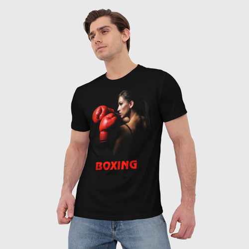 Мужская футболка 3D BOXING, цвет 3D печать - фото 3