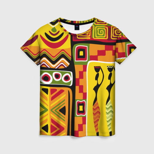 Женская футболка с принтом Африка Africa, вид спереди №1