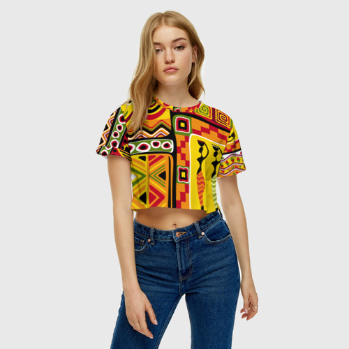 Женская футболка Crop-top 3D Африка Africa, цвет 3D печать - фото 4
