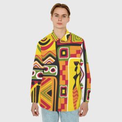 Мужская рубашка oversize 3D Африка Africa - фото 2