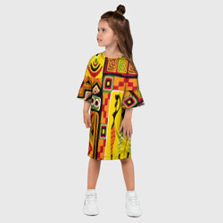 Платье с принтом Африка Africa для ребенка, вид на модели спереди №2. Цвет основы: белый