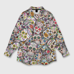 Мексиканские черепа – Женская рубашка oversize 3D с принтом купить