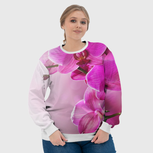 Женский свитшот 3D Орхидея, цвет 3D печать - фото 6