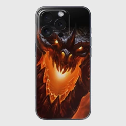 Чехол для iPhone 16 Pro Max силиконовый с защитой камеры Огнедышащий дракон