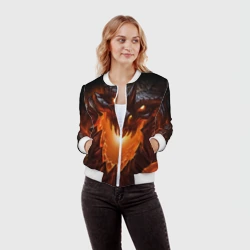 Женский бомбер 3D Огнедышащий дракон - фото 2
