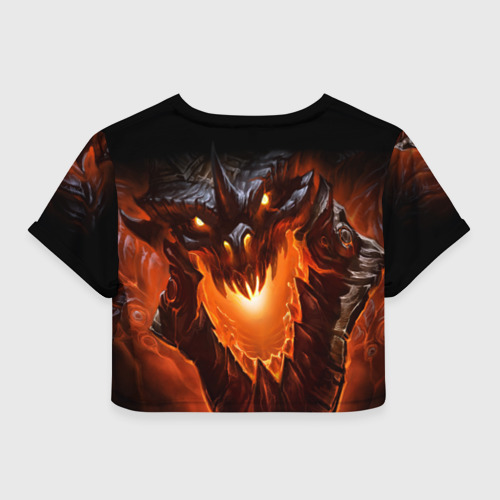 Женская футболка Crop-top 3D Огнедышащий дракон - фото 2