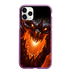 Чехол для iPhone 11 Pro Max матовый Огнедышащий дракон