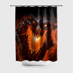 Штора 3D для ванной Огнедышащий дракон