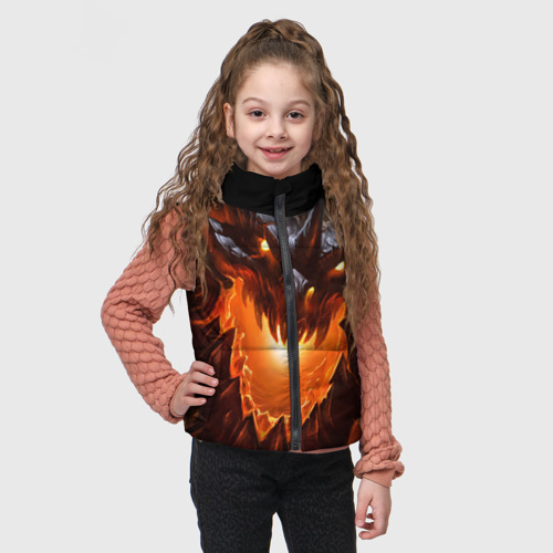 Детский жилет утепленный 3D Огнедышащий дракон, цвет светло-серый - фото 3