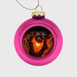 Стеклянный ёлочный шар Огнедышащий дракон