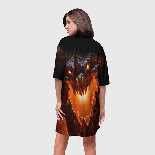 Платье-футболка 3D Огнедышащий дракон, цвет 3D печать - фото 4
