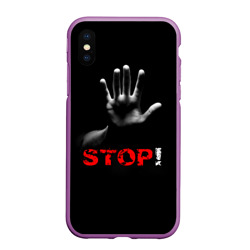 Чехол для iPhone XS Max матовый Stop!