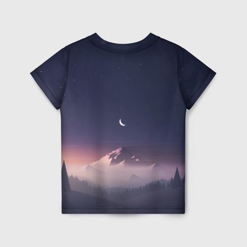 Детская футболка 3D с принтом Ночное небо, вид сзади #1