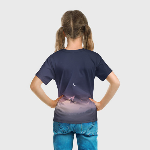 Детская футболка 3D с принтом Ночное небо, вид сзади #2