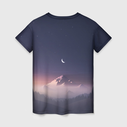 Женская футболка 3D с принтом Ночное небо, вид сзади #1