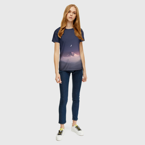 Женская футболка 3D с принтом Ночное небо, вид сбоку #3