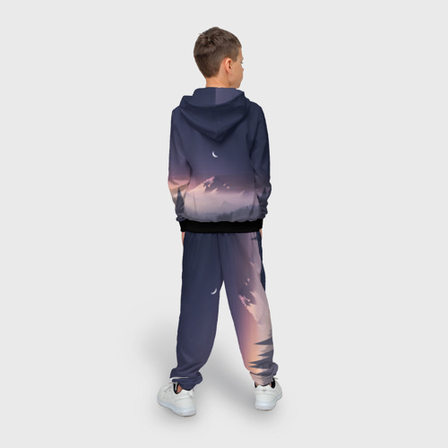 Детский 3D костюм с принтом Ночное небо, вид сзади #2