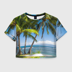 Женская футболка Crop-top 3D Пальмы