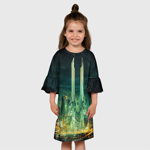 Детское платье 3D Град, цвет 3D печать - фото 4