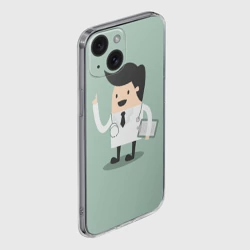 Чехол для iPhone 15 силиконовый с защитой камеры Доктор - фото 2