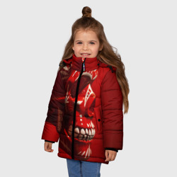 Зимняя куртка для девочек 3D Красный череп - фото 2