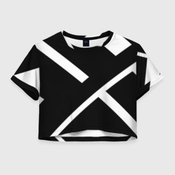 Женская футболка Crop-top 3D Black and White