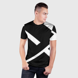 Мужская футболка 3D Slim Black and White - фото 2