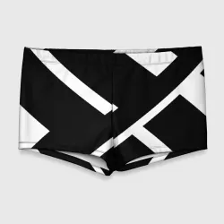 Мужские купальные плавки 3D Black and White