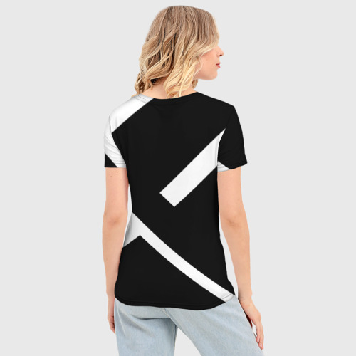 Женская футболка 3D Slim Black and White, цвет 3D печать - фото 4