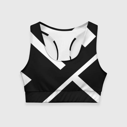 Женский спортивный топ 3D Black and White