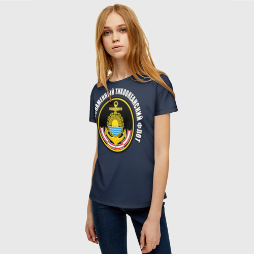 Женская футболка 3D Краснознам тихоокеанский флот - фото 3