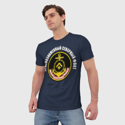 Мужская футболка 3D Краснознаменный северный флот - фото 2