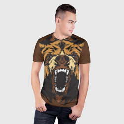 Мужская футболка 3D Slim Медведь таежный  - фото 2
