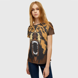 Женская футболка 3D Медведь таежный  - фото 2