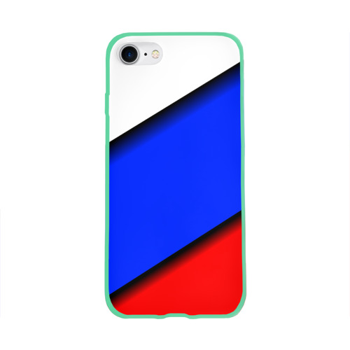 Чехол для Apple iPhone 8 силиконовый глянцевый Российский флаг Фото 01 Чехол для Apple iPhone 8 силиконовый глянцевый Российский флаг Фото 01