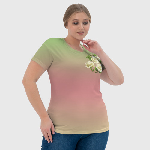 Женская футболка 3D Розочки, цвет 3D печать - фото 6
